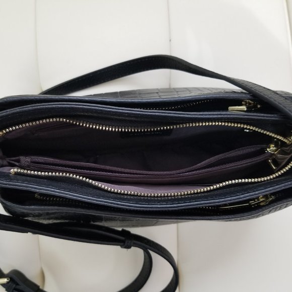 Doris & Jacky Alligator-Embossed Leather Shoulder Bag - Picture 13 of 16